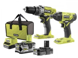 RYOBI BATTERY COMBO SET WITH IMPACT DRILL AND SCREWDRIVER WITH 2.0AH AND 5.0AH BATTERIES AND CHARGER R18PDID2-252S  RYOBI ΚΡΟΥΣΤΙΚΟ ΔΡΑΠΑΝΟΚΑΤΣΑΒΙΔΟ ΜΠΑΤΑΡΙΑΣ & ΠΑΛΜΙΚΟ ΚΑΤΣΑΒΙΔΙ ΜΕ 2.0AH AND 5.0AH ΜΠΑΤΑΡΙΕΣ ΚΑΙ ΦΟΡΤΙΣΤΗ R18PDID2-252S